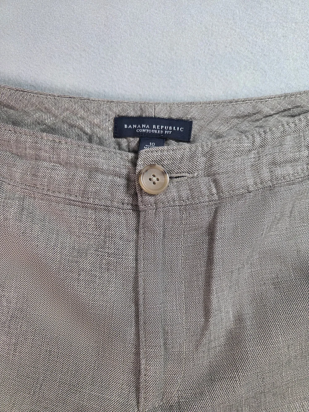 Banana Republic Contoured Fit Linen Capris Pants Brown Size 10